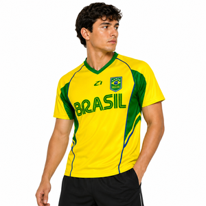 Maillot de football américain style Brésil personnalisé OEM, en polyester à séchage rapide, vente en gros, fabrication de maillots de football pour équipes - Product Image 4