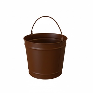 Seau en métal bleu, revêtement poudré, jardinières durables pour fleurs et plantes vertes, design minimaliste, seaux vintage - Product Image 3
