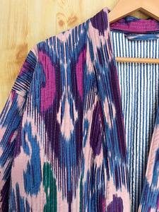 Bata Kimono con Estampado de Dibujos Animados para Mujer, Suave y Transpirable, 100% Algodón, Camisón de Verano Hecho a Mano, Cuello en V, Cintura Elástica, Largo hasta la Rodilla/Completamente Largo - Product Image 4