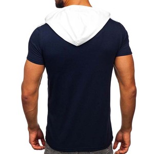 Custom Printed Embroidered 100% Cotton Men's Autumn Hoodie Casual Gym Hooded Sports Tops Plain Dyed Excellent Quality <b>Navy</b> Blue - Product Image 5