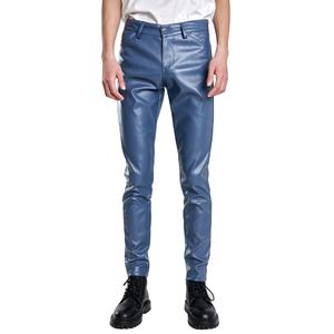 Pantalones de cuero de piel de oveja genuina Pantalones de piel de cuero real para hombre Pantalones vaqueros de cuero Pantalones rojos - Product Image 1