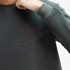 Sudadera de Cuello Redondo Gris Oscuro, Corte Regular, Color Sólido, Tejido de Algodón, Informal, para Otoño, con Logotipo Estampado con Transferencia Térmica en la Parte Delantera - Product Image 5