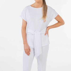 Ensemble haut et pantalon, style tendance, personnalisé, élégant, respirant, polyester et élasthanne, uniforme de salon de beauté et de spa pour femmes - Product Image 3