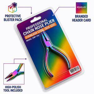 Pince à bijoux à pointe conique en acier inoxydable, couleur arc-en-ciel, pour la fabrication de colliers, boucles d'oreilles et bracelets DIY - Product Image 6
