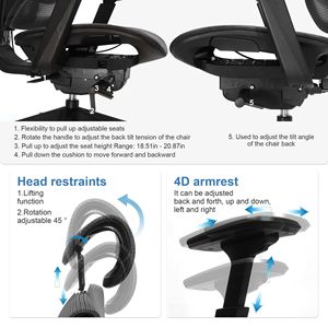 Sedia da Ufficio Grande e Alta con Braccioli e Poggiatesta Regolabili a 115 Gradi, Seduta Confortevole con Supporto Lombare Scorrevole - Product Image 5
