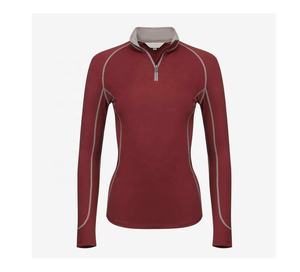 High Quality Custom Quarter Zipper Horse Riding Equestrian Wear Western Style Competition Shirt Spandex/Polyester Quick Dry - Product Image 1