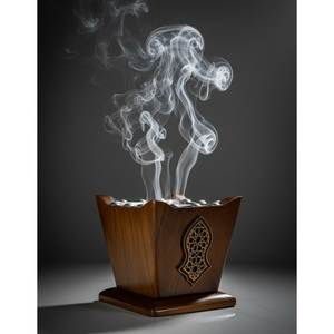 Brûleur à Bakhoor en Bois de Luxe, Élégant Porte-Encens Suspendu pour Mariages, Ramadan, Aïd, Décoration Islamique, Brûleur d'Encens au Charbon - Product Image 4