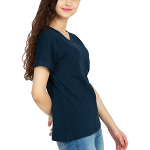 T-shirt col rond pour femme, en coton doux, respirant, écologique, coupe classique, décontracté - Product Image 3