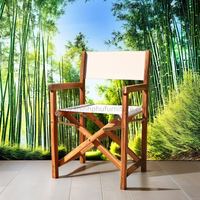Chaise de directeur moderne et écologique en bois massif et rotin tressé, design contemporain pour salle de bain et extérieur, fabriquée au Vietnam
