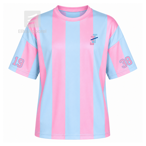 Custom Jack & Jill of America Sweatshirt Striped Short Sleeve <b>light</b> blue & pink Casual Style for unisex with polyester lining - Product Image 1
