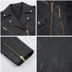 Nueva llegada chaquetas de cuero genuino personalizadas a granel precio razonable chaquetas de cuero para mujer fácil de usar personalizado - Product Image 4