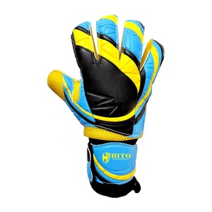 Gants de gardien de but de football en latex allemand noir et jaune, design personnalisé de qualité supérieure, embossage allemand, sangle en latex allemand 4 mm, paume plate - Product Image 2