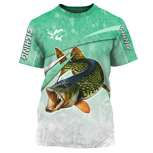 Camiseta de Pesca con Cuello Redondo Personalizada al por Mayor de Calidad Superior, Ropa de Pesca de Poliéster de Alto Rendimiento para Hombre, Manga Corta al por Mayor - Product Image 4