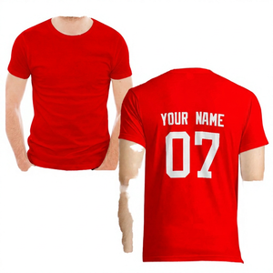 Camiseta verde personalizada para hombre con nombre y número 07 impreso en la parte posterior, manga corta, cuello redondo, ajuste informal tipo jersey - Product Image 5
