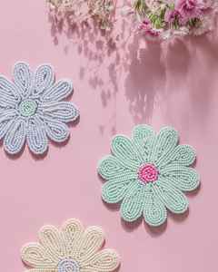 Artisan Multicolor Glass Beaded <b>Coaster</b> Set Decorative Tree Design <b>Drink</b> <b>Coasters</b> At Best Price - Product Image 4