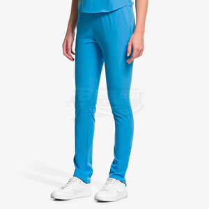 Women Blue Scrub Set Short Sleeve V-Neck Top And Pants Polyester Woven Hospital Uniform For Medical Staff - Product Image 6