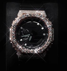 Custom G-Sho GA2100 Quartz Movement Iced Out <b>Watch</b> for Men with Moissanite <b>Diamonds</b> Hip Hop Luxury Rubber Band 42mm - Product Image 1
