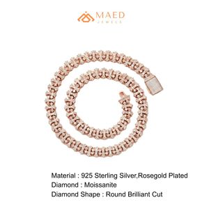 Rose Gold Plated Moissanite Necklace Hip Hop Party Fashion Jewelry <b>Cross</b> Link <b>Chain</b> Women Men Elegant Gift New York City Fine - Product Image 6