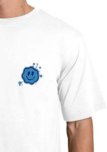 Camisetas Gráficas con Estampado de Letras Sonrientes, Manga Corta, Estampado de Palmeras, Top de Verano 100% Algodón, Camisetas Casuales para Hombre - Product Image 4