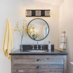 Modern 6-<b>Light</b> <b>LED</b> Bathroom Vanity <b>Light</b> 39-Inch Black Crystal Glass Wall Lighting for Bedroom Living <b>Room</b> Hallway Use - Product Image 3