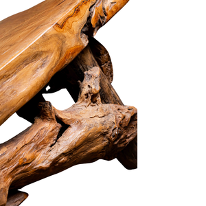 ARTERRA Premium Handcrafted Teak Root <b>Bench</b> Rugged Natural Charm For Living Room Hotel Or Outdoor Patio Use - Product Image 3