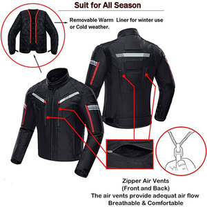 New Men's Leather Motorbike <b>Jacket</b> <b>with</b> Stand Collar and Front Logo Cordura Mesh Breathable <b>Fleece</b> <b>Lining</b> - Product Image 6