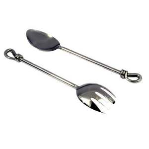 Ensemble de service pour salade en acier inoxydable avec poignée dorée Twig, ensemble de fourchettes et de desserts dorés royaux, ensemble de service pour bar et aliments - Product Image 5