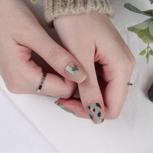 ShineB Meilleures ventes de bandes d'ongles en gel 3D de haute qualité Application facile Autocollants pour ongles léopard Soul Mint Brown Made Korea for Salon - Product Image 4