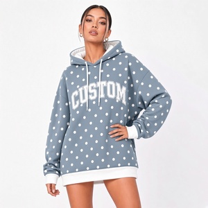 Sweat-shirt à capuche à pois, coupe décontractée et oversize, manches longues, haut à capuche décontracté, vêtement confortable pour tous les jours, tendance - Product Image 6
