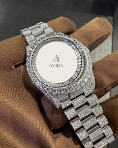 Montre mécanique unisexe en acier allié avec diamants Moissanite VVS, verre saphir, 40 mm, étanche, style Hip Hop Bling, la plus vendue - Product Image 5