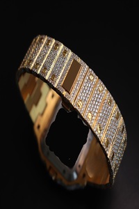 VVS Moissanite Hip Hop Diamond Luxury <b>Skeleton</b> Wristwatch Full Iced Out Stainless Steel Two Tone Gold Plated <b>Men</b> <b>Watch</b> - Product Image 3