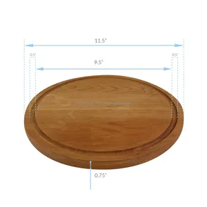 Nature Nosh Écologique Ustensiles de Cuisine Rond Pin Bois Fromage Assiette Pro Chef Bois Planches Bambou Tranche pour Usage Cuisine - Product Image 3