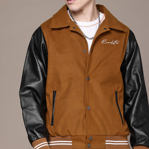 Best Quality Durable Custom Design Men's Winter Varsity Jacket Fleece Wool/Leather High Street Style <b>Top</b> Trending Hot Sale Best - Product Image 4