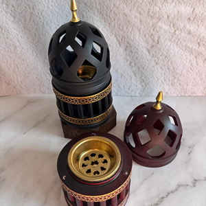 Quemador de Incienso Religioso de Madera de Lujo con Diseño de Bambú Ecológico - Decoración Duradera para el Hogar, Artesanía Atemporal TS-106 100% Natural - Product Image 1