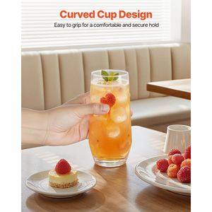 Elegante Set di bicchieri in cristallo da 16 pezzi 8 pz 18.26Oz Highball 8 pz 11.5Oz bicchieri da Cocktail Wine da cucina - Product Image 5