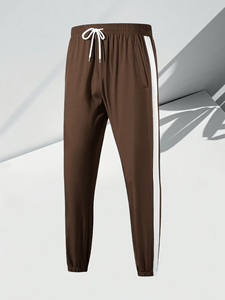 Men's Hooded Color-Blocking Track Suit <b>Set</b> Brown White <b>Knitted</b> 100% Polyester Quick Dry Autumn Casual Wear made in Bangladesh - Product Image 6