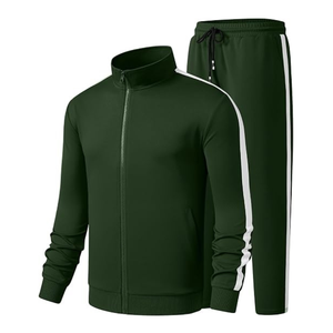 Conjunto de Chaqueta Deportiva con Cierre Completo y Pantalones Deportivos con Puños, de Forro Polar Grueso, Marca Personalizada - Product Image 4