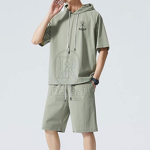 Survêtements respirants de couleur unie avec shorts à vendre, nouveau design, survêtements professionnels avec shorts - Product Image 4