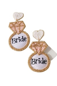 Fashion Handmade Rice Bead Earrings Big Geometric Rhomboid Tassel Drop Dangle Earrings and ear <b>jewelry</b> for girls from India - Product Image 2