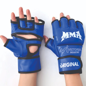 Gants d'entraînement de boxe MMA en cuir PU de haute qualité personnalisés, demi-doigts, gants UFC MMA - Product Image 1