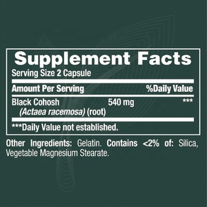 Cápsulas de <span class=keywords><strong>Black</strong></span> <span class=keywords><strong>Cohosh</strong></span> OEM/ODM com Extrato de Raiz de <span class=keywords><strong>Black</strong></span> <span class=keywords><strong>Cohosh</strong></span>, Suplemento para Apoio à Menopausa e Suporte Nutricional - Product Image 6