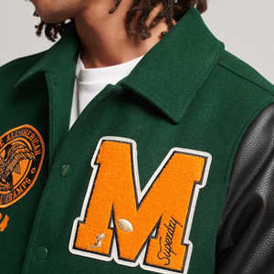 Unisex Solid Vintage Winter Varsity <b>Jackets</b> Wholesale Custom Logo Breathable Eco-Friendly OEM - Product Image 2