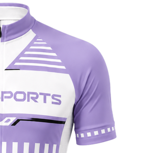 Lavender <b>White</b> Custom <b>Cycling</b> <b>Jersey</b> Shorts Set Short Sleeve Full Zip Quick Dry Padded Bicycle Uniform Team Racing Training - Product Image 6
