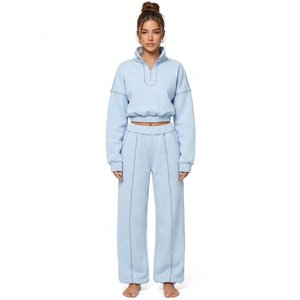 Custom sweatsuits cotton fleece sweatsuit custom logo sweatsuit matching set for US Brands Custom Logo - Product Image 1