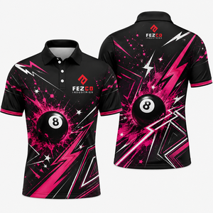 เสื้อสนุกเกอร์บิลเลียดแบบกำหนดเองสำหรับผู้ชาย ดีไซน์ใหม่ปี 2026 เสื้อโปโลบิลเลียดสำหรับผู้ชาย ระบายอากาศได้ดี สวมใส่สบายๆ สำหรับเล่นกีฬา - Product Image 3