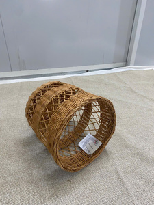 Eco-friendly Round Brown <b>Woven</b> <b>Basket</b> Multi-purpose for Planting Storage and Waste Bin - Product Image 3