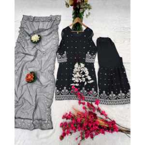 Magnifique ensemble haut-bas et dupatta fantaisie pour les fêtes, robes de bal élégantes - Product Image 3