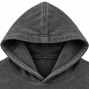 Sweat-shirt à capuche unisexe surdimensionné, couleur unie, coton lavé, molleton français, pull décontracté avec poche, style automne - Product Image 3