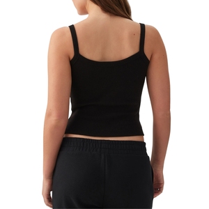 Top corto de yoga acanalado sin mangas para mujer, personalizado al por mayor, de color liso, ajustado, sexy, estilo urbano, con encaje - Product Image 4