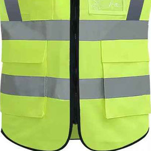 Diseña tu propio logotipo, chaleco de seguridad para hombre, chaleco reflectante de trabajo de alta visibilidad con múltiples bolsillos personalizado para hombre - Product Image 3